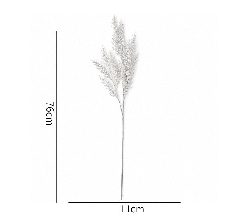 Artificial Frosted Pine Branch, 28" Single Stem Faux Evergreen Christmas Decor, Indoor Arrangement Accent
