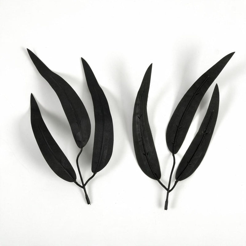 Set of 10 Artificial Feather Leaf Stems, 9 Inches, Faux Silk for DIY Wedding Decor, Home, and Event Arrangements