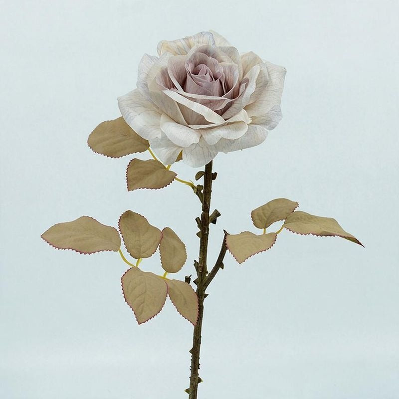 3 Stem Faux Silk Rose, 12" Flower Head, 19" Overall Length, Perfect for Weddings, Home Decor, and Events