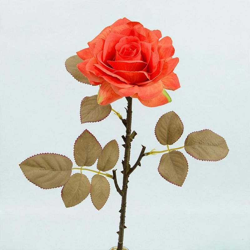 3 Stem Faux Silk Rose, 12" Flower Head, 19" Overall Length, Perfect for Weddings, Home Decor, and Events