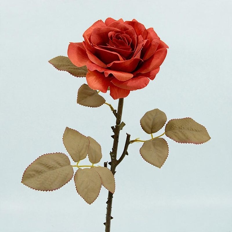 3 Stem Faux Silk Rose, 12" Flower Head, 19" Overall Length, Perfect for Weddings, Home Decor, and Events