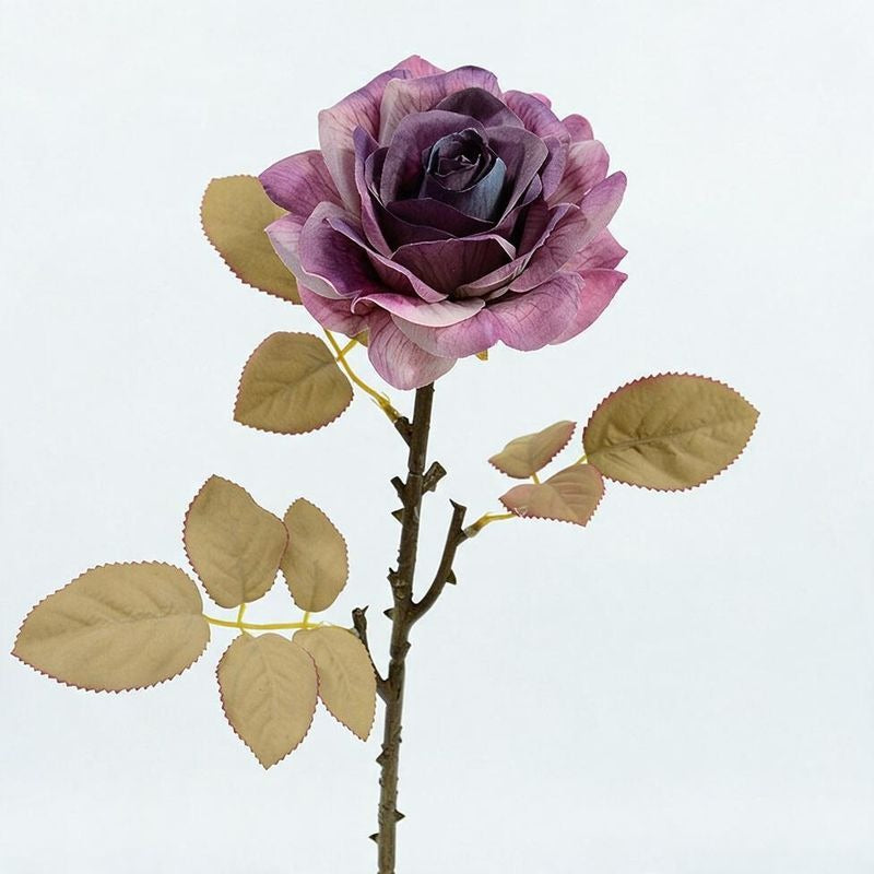 3 Stem Faux Silk Rose, 12" Flower Head, 19" Overall Length, Perfect for Weddings, Home Decor, and Events