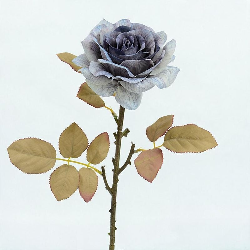 3 Stem Faux Silk Rose, 12" Flower Head, 19" Overall Length, Perfect for Weddings, Home Decor, and Events