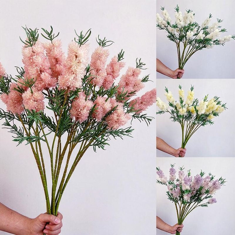 Single Stem Artificial Wildflower with Leaves, 28" Tall, Retro Style, Plastic, for Weddings, Home Decor, and Office Spaces