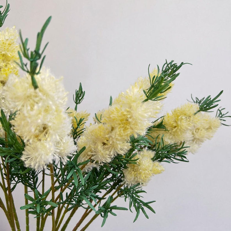 Single Stem Artificial Wildflower with Leaves, 28" Tall, Retro Style, Plastic, for Weddings, Home Decor, and Office Spaces