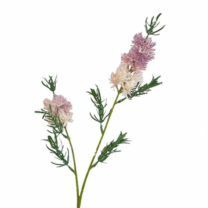 Single Stem Artificial Wildflower with Leaves, 28" Tall, Retro Style, Plastic, for Weddings, Home Decor, and Office Spaces