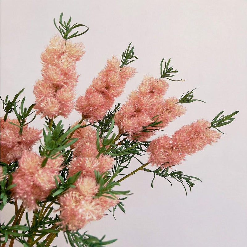 Single Stem Artificial Wildflower with Leaves, 28" Tall, Retro Style, Plastic, for Weddings, Home Decor, and Office Spaces