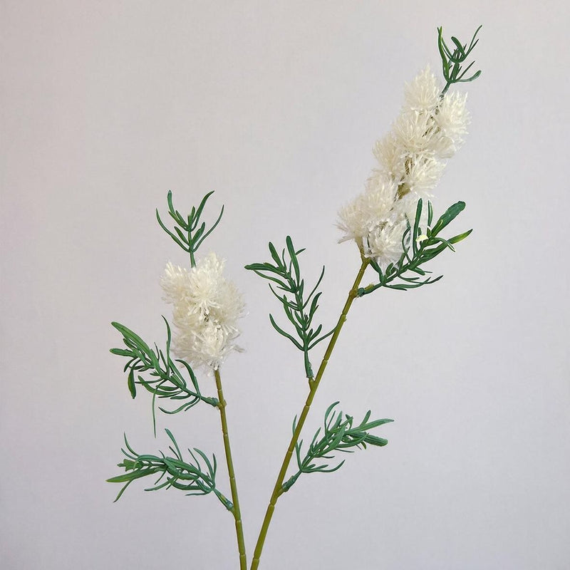Single Stem Artificial Wildflower with Leaves, 28" Tall, Retro Style, Plastic, for Weddings, Home Decor, and Office Spaces