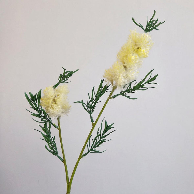 Single Stem Artificial Wildflower with Leaves, 28" Tall, Retro Style, Plastic, for Weddings, Home Decor, and Office Spaces