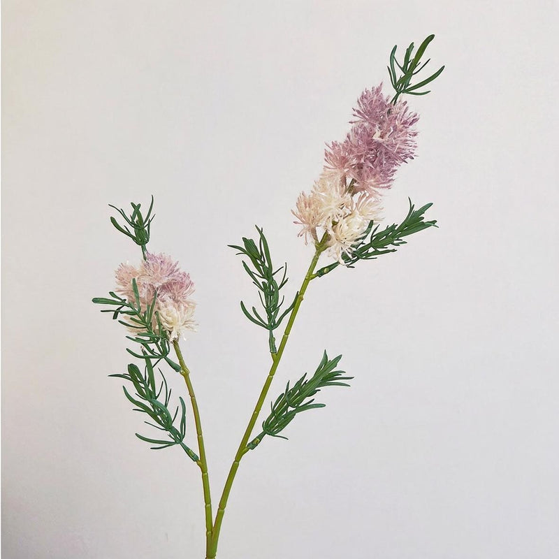 Single Stem Artificial Wildflower with Leaves, 28" Tall, Retro Style, Plastic, for Weddings, Home Decor, and Office Spaces