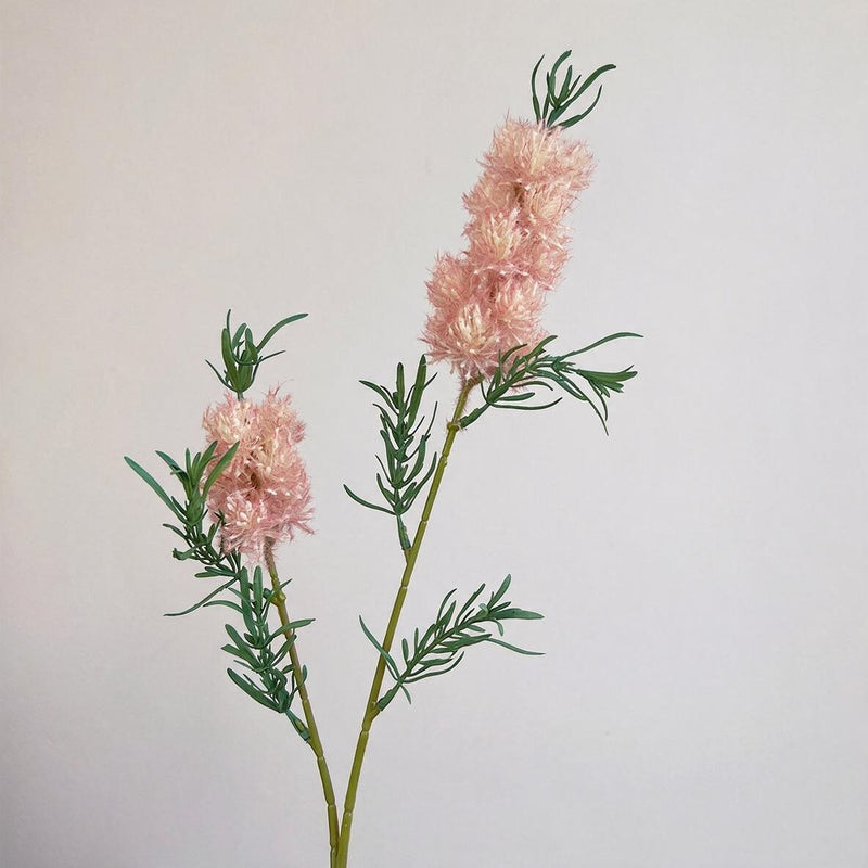 Single Stem Artificial Wildflower with Leaves, 28" Tall, Retro Style, Plastic, for Weddings, Home Decor, and Office Spaces