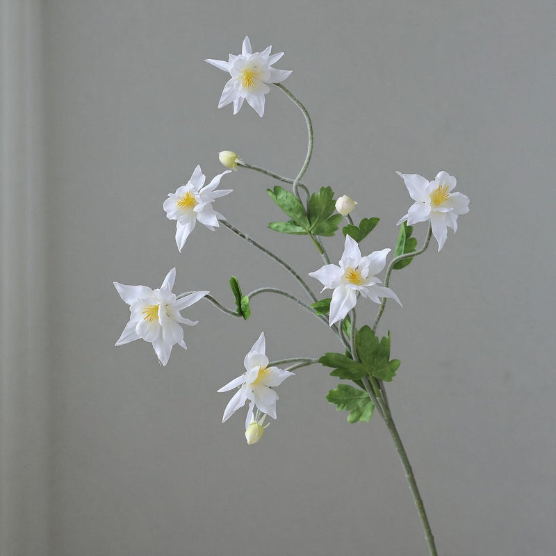 35" Artificial Clematis Bush with 9 Blooms, Silk-Like Faux Flowers for Wedding, Home Decor, and Events