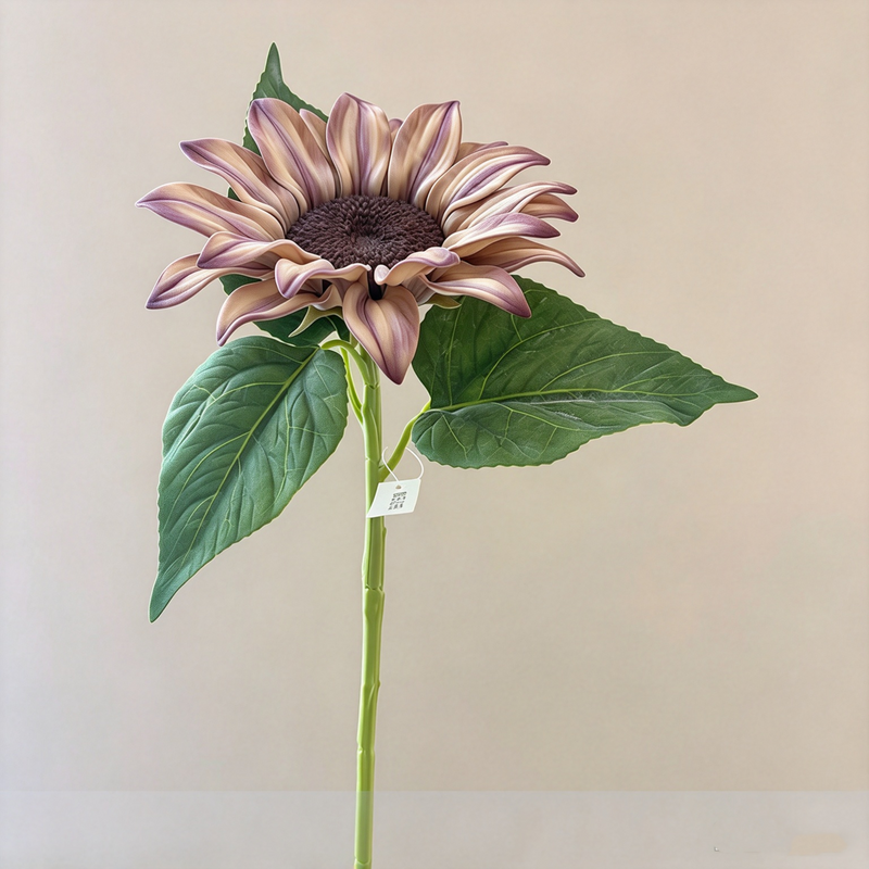 Single Stem Artificial Sunflower, 27" Tall with 6.5" Bloom, Silk-Like Fabric, Rustic & Modern Decor