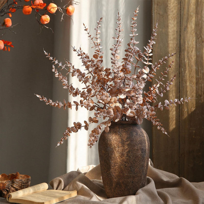Single Stem Retro Autumn Money Leaf Artificial Plant, 30" Tall, Plastic, Indoor Home Decor, Wedding & Event Styling