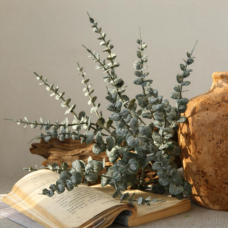 Single Stem Retro Autumn Money Leaf Artificial Plant, 30" Tall, Plastic, Indoor Home Decor, Wedding & Event Styling