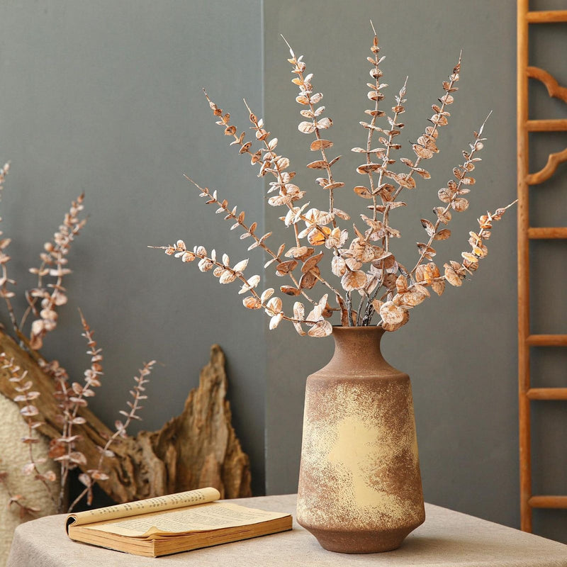 Single Stem Retro Autumn Money Leaf Artificial Plant, 30" Tall, Plastic, Indoor Home Decor, Wedding & Event Styling