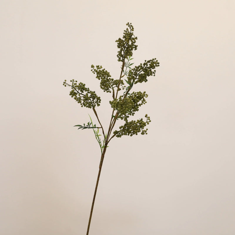 Single Stem Artificial Lucky Berry Bush with 7 Blooms, 31" Length, Rustic Style, Perfect for Home Decor, Weddings & Events