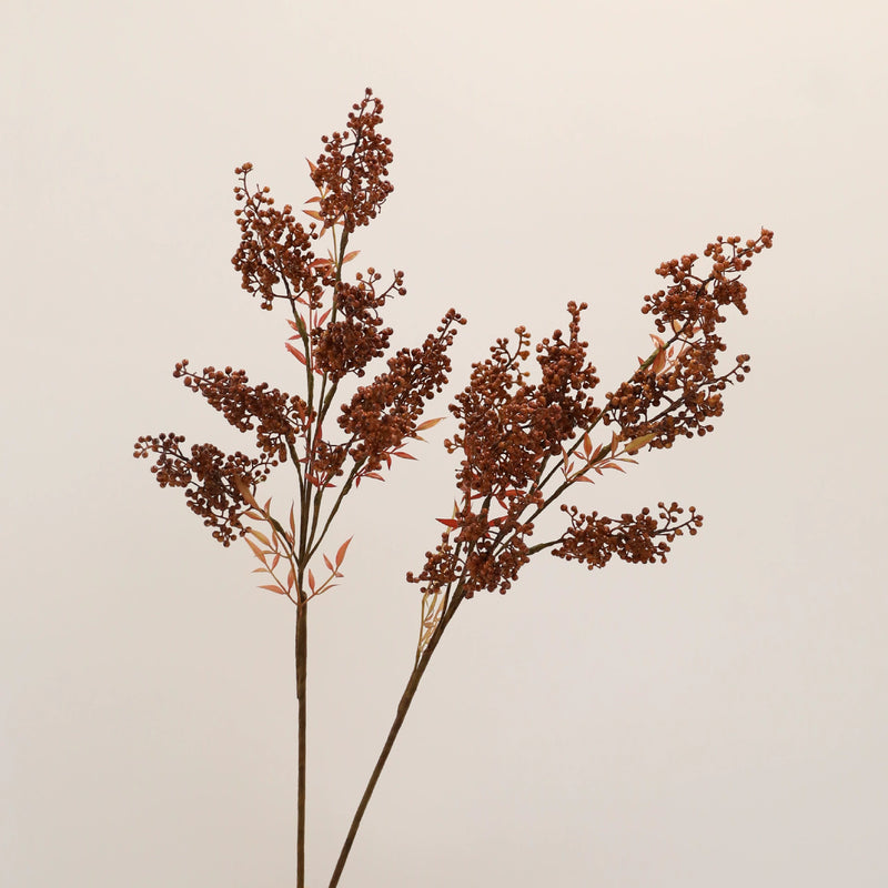 Single Stem Artificial Lucky Berry Bush with 7 Blooms, 31" Length, Rustic Style, Perfect for Home Decor, Weddings & Events