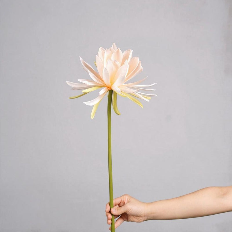 Single Stem Faux Silk Epiphyllum Flower, 24" Tall, 9" Bloom Diameter, Wedding Aisle Decor, Home Decor