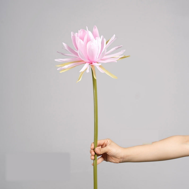 Single Stem Faux Silk Epiphyllum Flower, 24" Tall, 9" Bloom Diameter, Wedding Aisle Decor, Home Decor