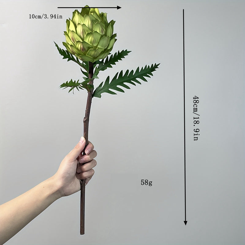 Artificial Bromeliad Single Stem, 16" Tall, Faux Silk for Home Decor, Weddings, and Events