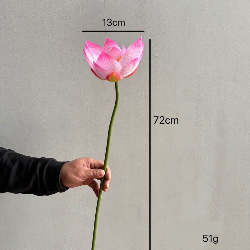 Artificial Lotus Flower Stem, Single Realistic Silk Lotus with Bendable Stem 31.5", Home Decor, Wedding Centerpiece, Commercial Displays