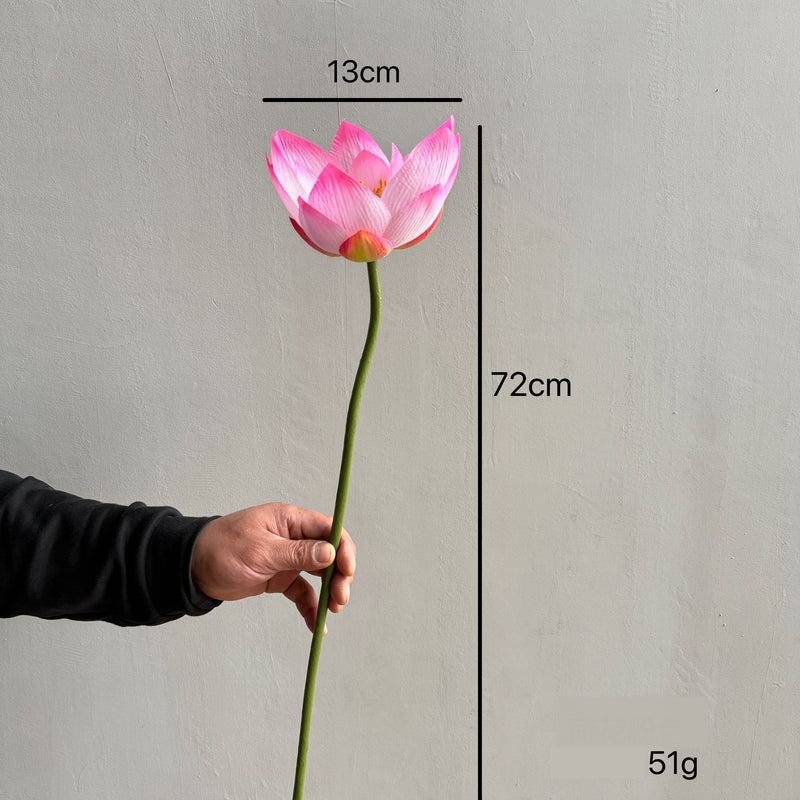 Artificial Lotus Flower Stem, Single Realistic Silk Lotus with Bendable Stem 31.5", Home Decor, Wedding Centerpiece, Commercial Displays