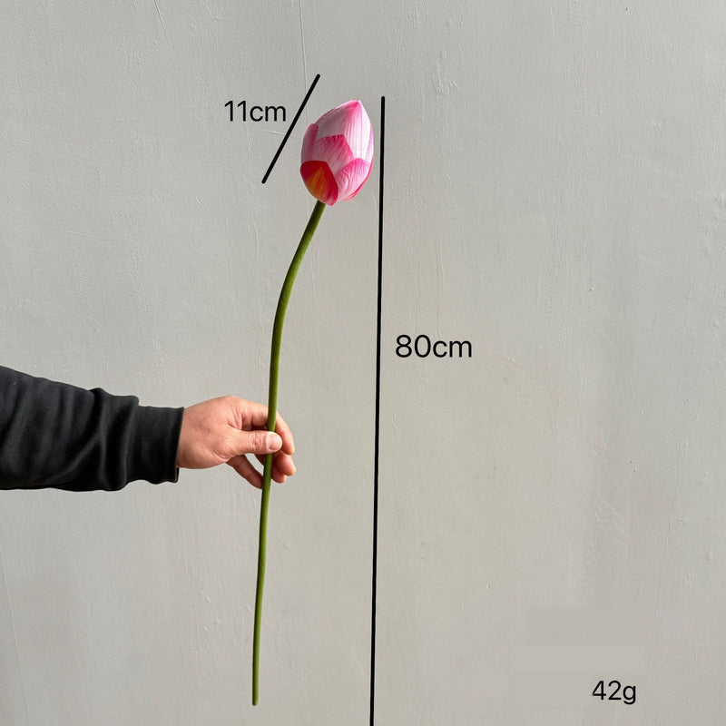 Artificial Lotus Flower Stem, Single Realistic Silk Lotus with Bendable Stem 31.5", Home Decor, Wedding Centerpiece, Commercial Displays
