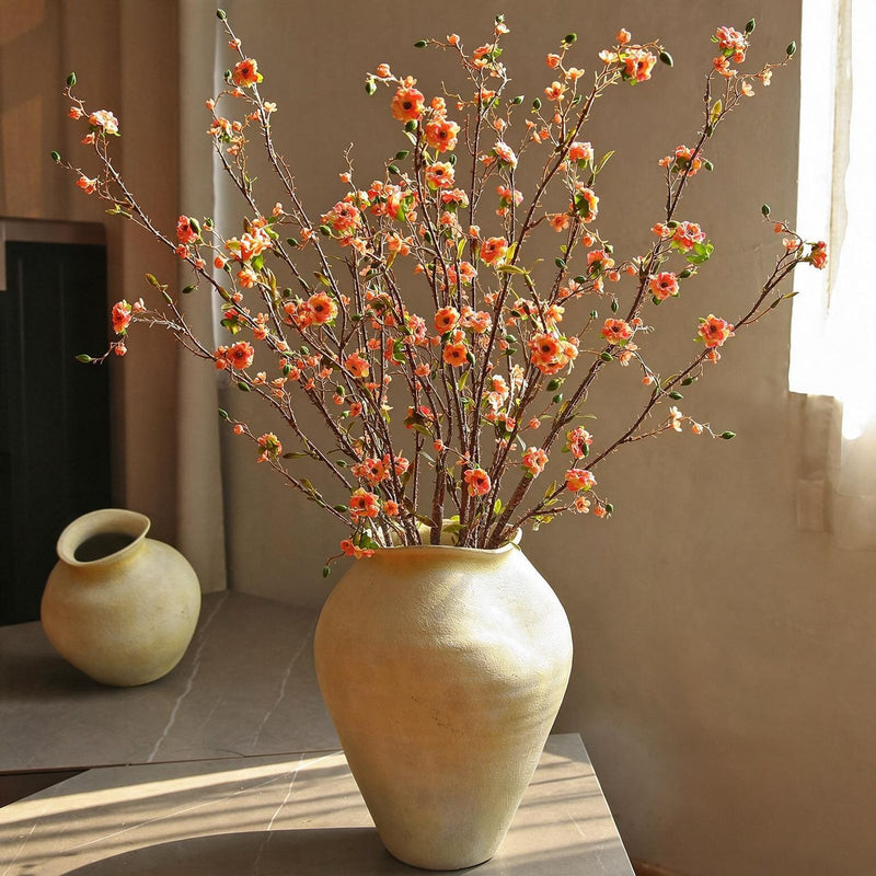 Artificial Crown of Thorns Stem, 36" Single Stem with 8 Blooms, Silk-Like Faux Flowers for Home Decor, Wedding Centerpieces & Commercial Displays