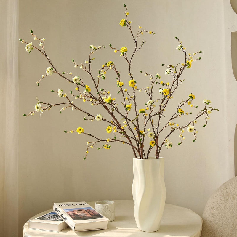 Artificial Crown of Thorns Stem, 36" Single Stem with 8 Blooms, Silk-Like Faux Flowers for Home Decor, Wedding Centerpieces & Commercial Displays