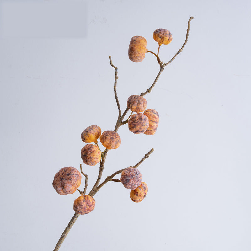 Single Stem Artificial Pumpkin Vine, 22" Length, 12 Pumpkins, Foam Material, for Home Decor, Weddings, and Events