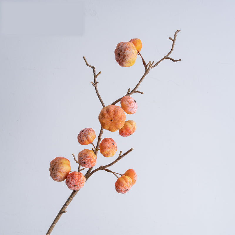 Single Stem Artificial Pumpkin Vine, 22" Length, 12 Pumpkins, Foam Material, for Home Decor, Weddings, and Events