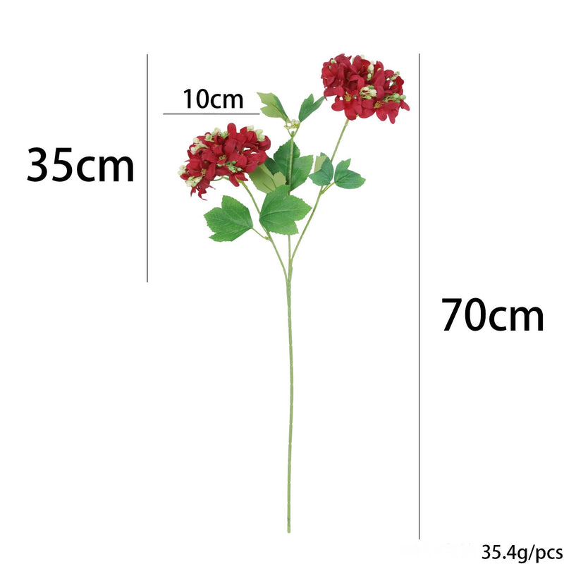 Single Stem Hydrangea Artificial Flower, 28" Height with 2 Blooms, Silk-Like Fabric, for Home Decor, Weddings, and Commercial Spaces