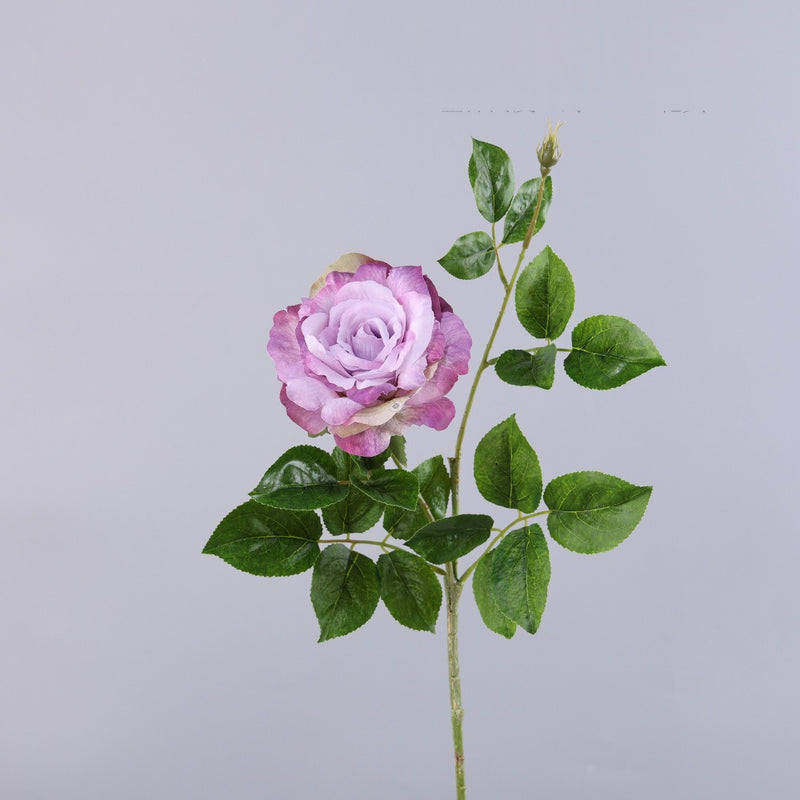 Single Stem Faux Silk Rose, 26" Long with 6" Bloom, Romantic Floral Decor for Weddings & Home