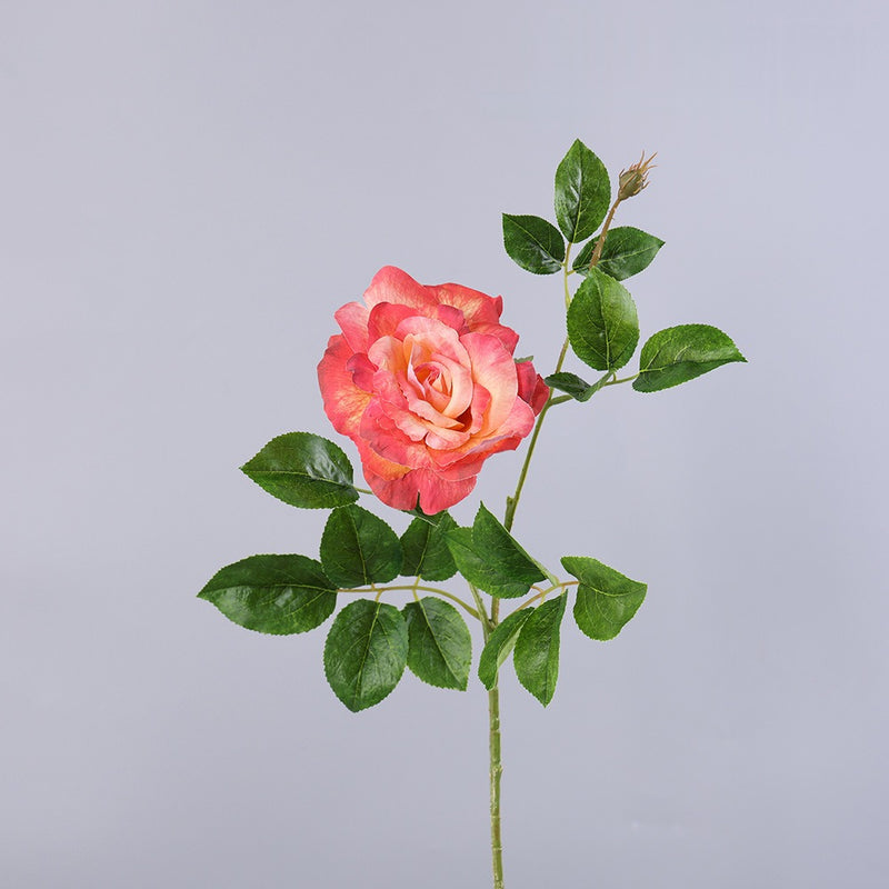 Single Stem Faux Silk Rose, 26" Long with 6" Bloom, Romantic Floral Decor for Weddings & Home