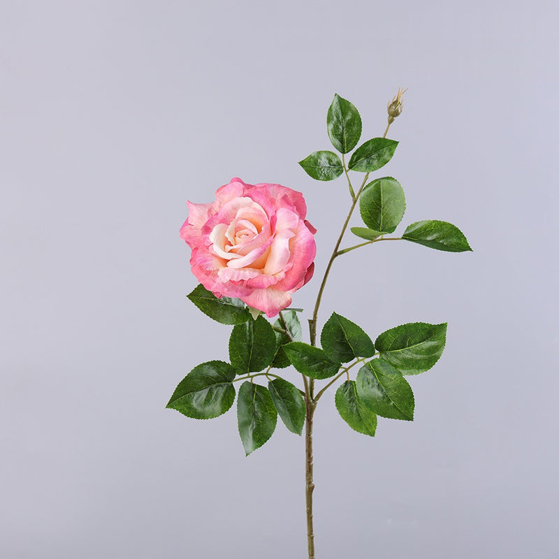 Single Stem Faux Silk Rose, 26" Long with 6" Bloom, Romantic Floral Decor for Weddings & Home