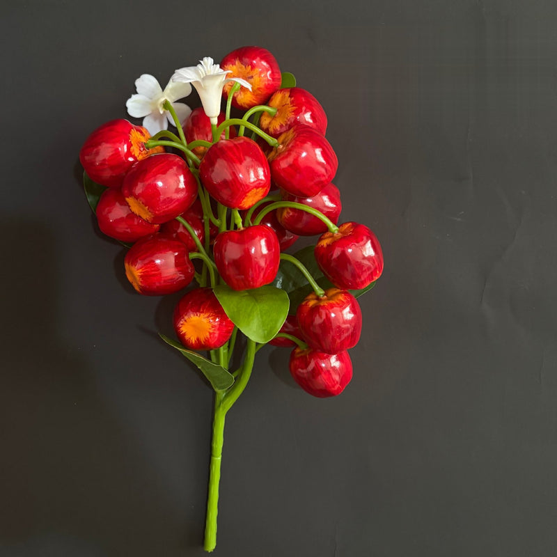 Strawberry Artificial Fruit Bush, 19-Bloom Bundle, 11" Tall, Perfect for Home Decor and DIY Projects