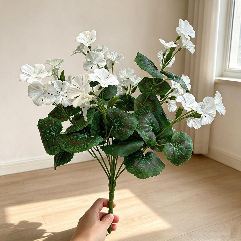 Artificial Begonia Bush with 36 Blooms, 39" Tall, Faux Silk Flowers for Home Decor, Weddings, and Events