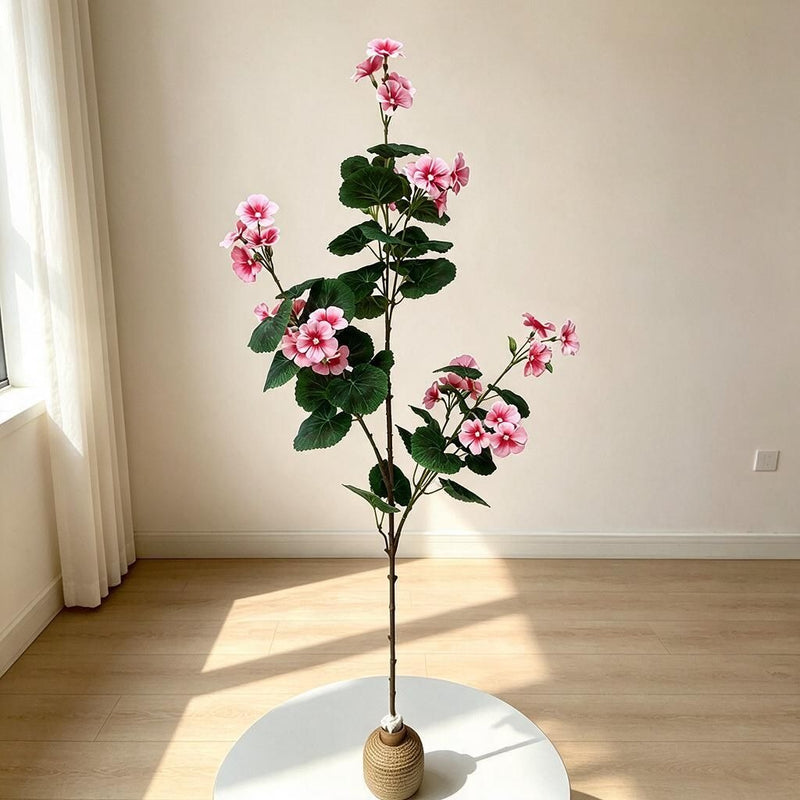 Artificial Begonia Bush with 36 Blooms, 39" Tall, Faux Silk Flowers for Home Decor, Weddings, and Events