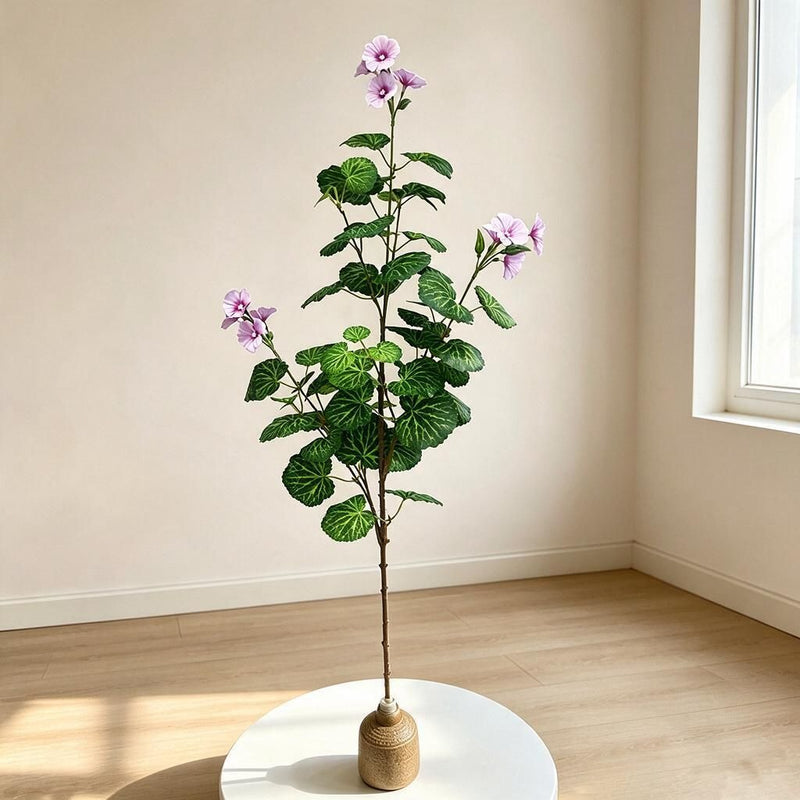 Artificial Begonia Bush with 36 Blooms, 39" Tall, Faux Silk Flowers for Home Decor, Weddings, and Events