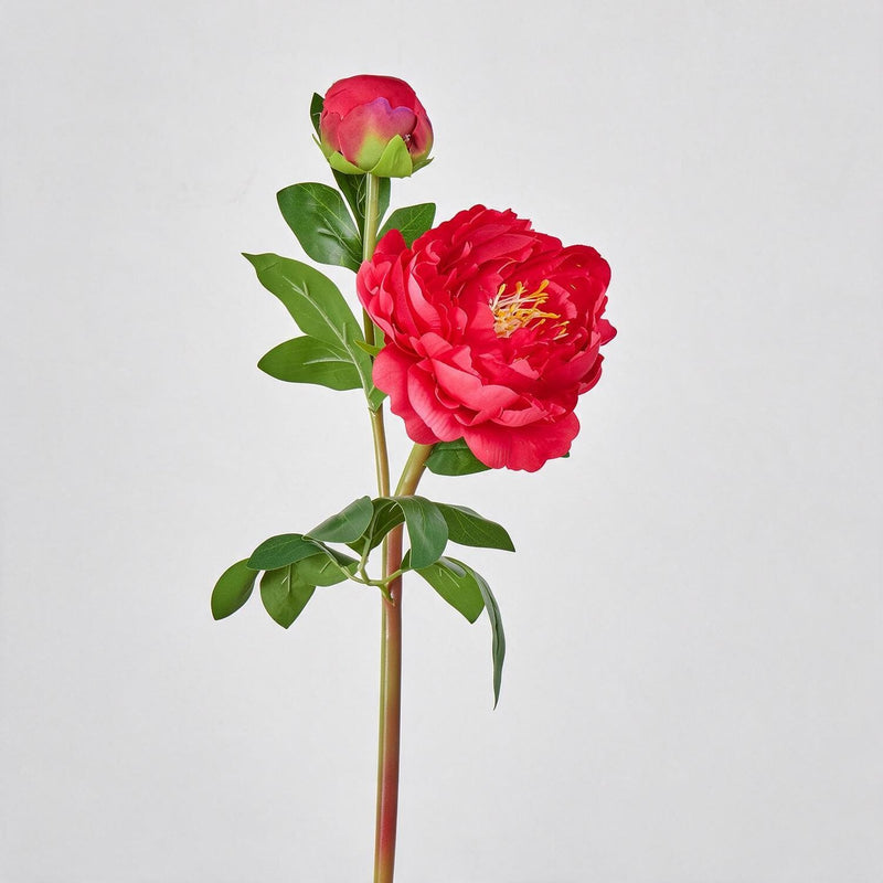 Peony Silk-Like Artificial Flower Bush, 26" Tall with 2 Blooms, Perfect for Home Decor, Weddings, and Events