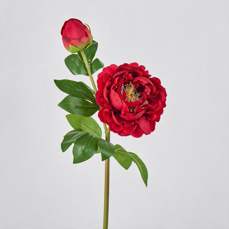 Peony Silk-Like Artificial Flower Bush, 26" Tall with 2 Blooms, Perfect for Home Decor, Weddings, and Events