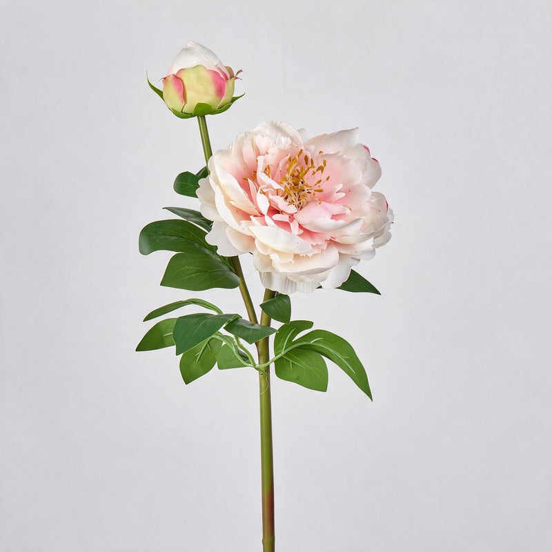 Peony Silk-Like Artificial Flower Bush, 26" Tall with 2 Blooms, Perfect for Home Decor, Weddings, and Events