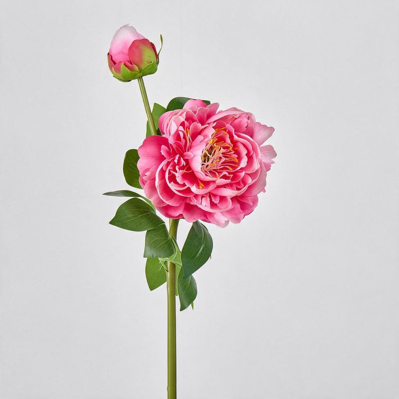 Peony Silk-Like Artificial Flower Bush, 26" Tall with 2 Blooms, Perfect for Home Decor, Weddings, and Events