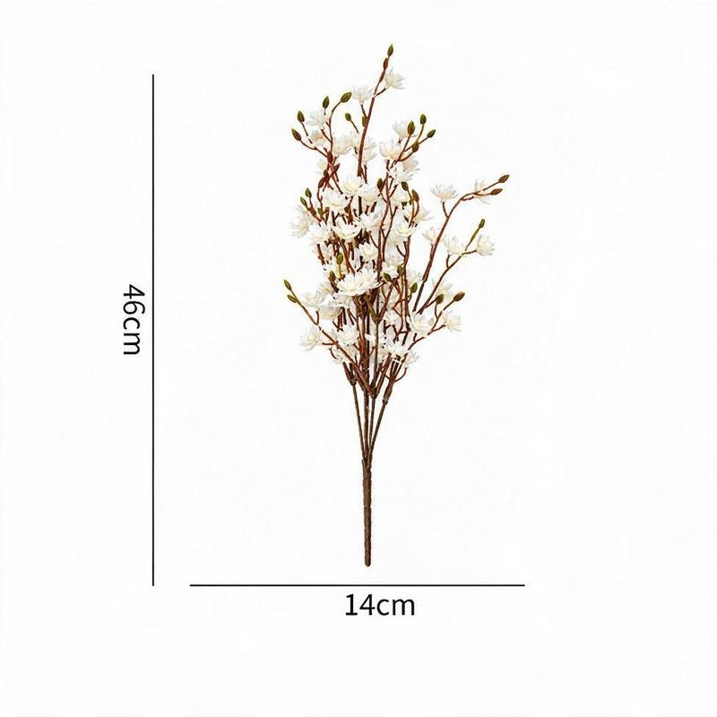 Artificial Cherry Blossom Bush, 18 Inches, PE Plastic, Perfect for Weddings, Home Decor, and Commercial Spaces