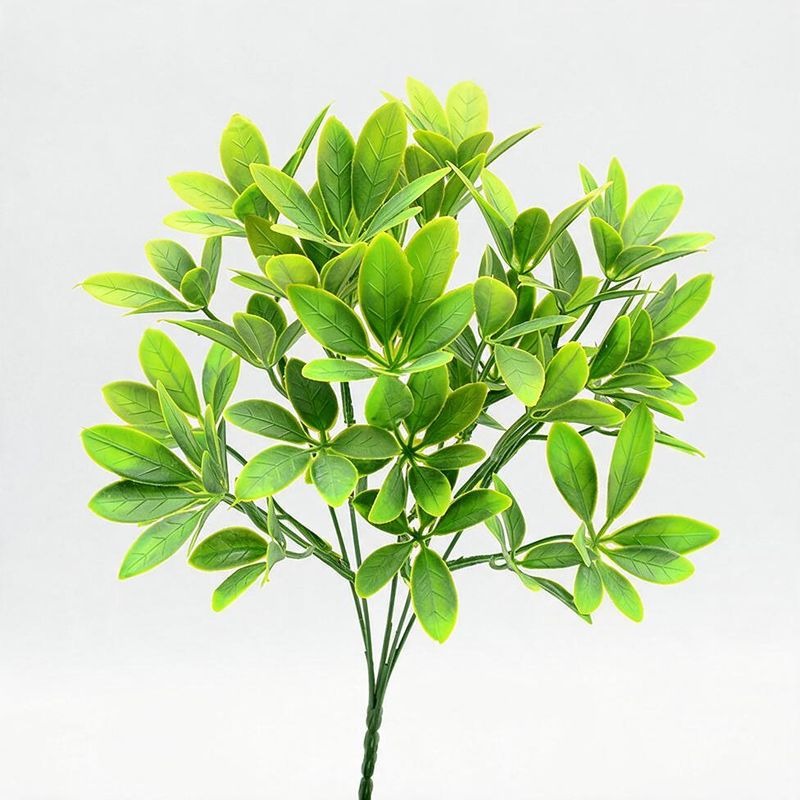 Artificial Lucky Leaf Bush, 13" Realistic Plastic Faux Greenery, Indoor/Outdoor Decor for Home, Wedding, Commercial Spaces
