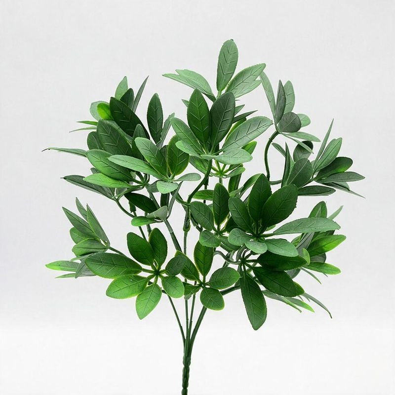 Artificial Lucky Leaf Bush, 13" Realistic Plastic Faux Greenery, Indoor/Outdoor Decor for Home, Wedding, Commercial Spaces