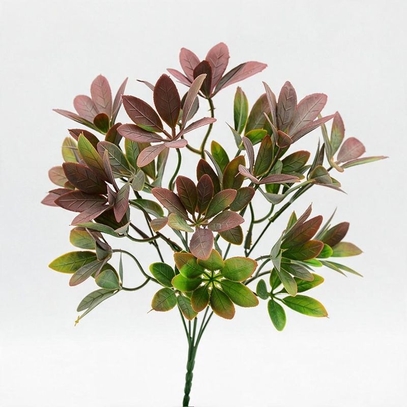 Artificial Lucky Leaf Bush, 13" Realistic Plastic Faux Greenery, Indoor/Outdoor Decor for Home, Wedding, Commercial Spaces