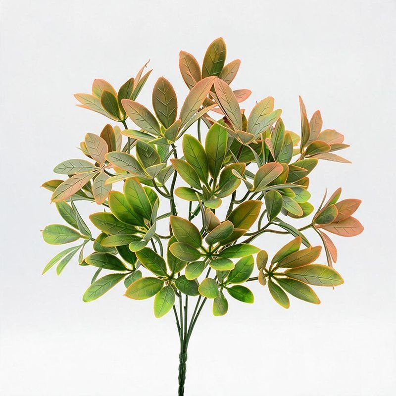 Artificial Lucky Leaf Bush, 13" Realistic Plastic Faux Greenery, Indoor/Outdoor Decor for Home, Wedding, Commercial Spaces