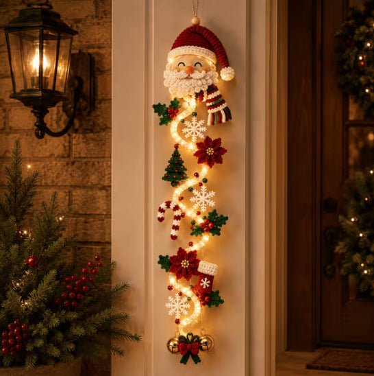 4 ft Glowing Christmas Door Hanger with Lights, DIY Holiday Decoration